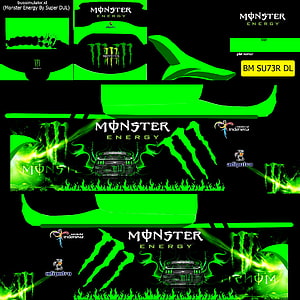Monster Energy Green Bus Livery Design Template for BM SU73R DL HD phone wallpaper