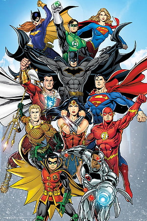 DC Rebirth Justice League Heroes Group Poster Featuring Batman Superman Wonder Woman, DC Comics Poster Rebirth Vertical, dc rebirth HD phone wallpaper