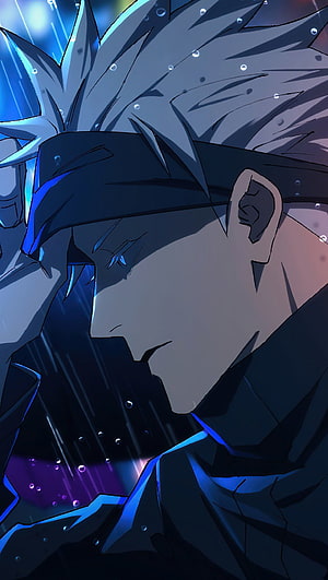 Satoru Gojo Jujutsu Kaisen Anime Profile With Blue Eyes And Spiky Hair HD phone wallpaper
