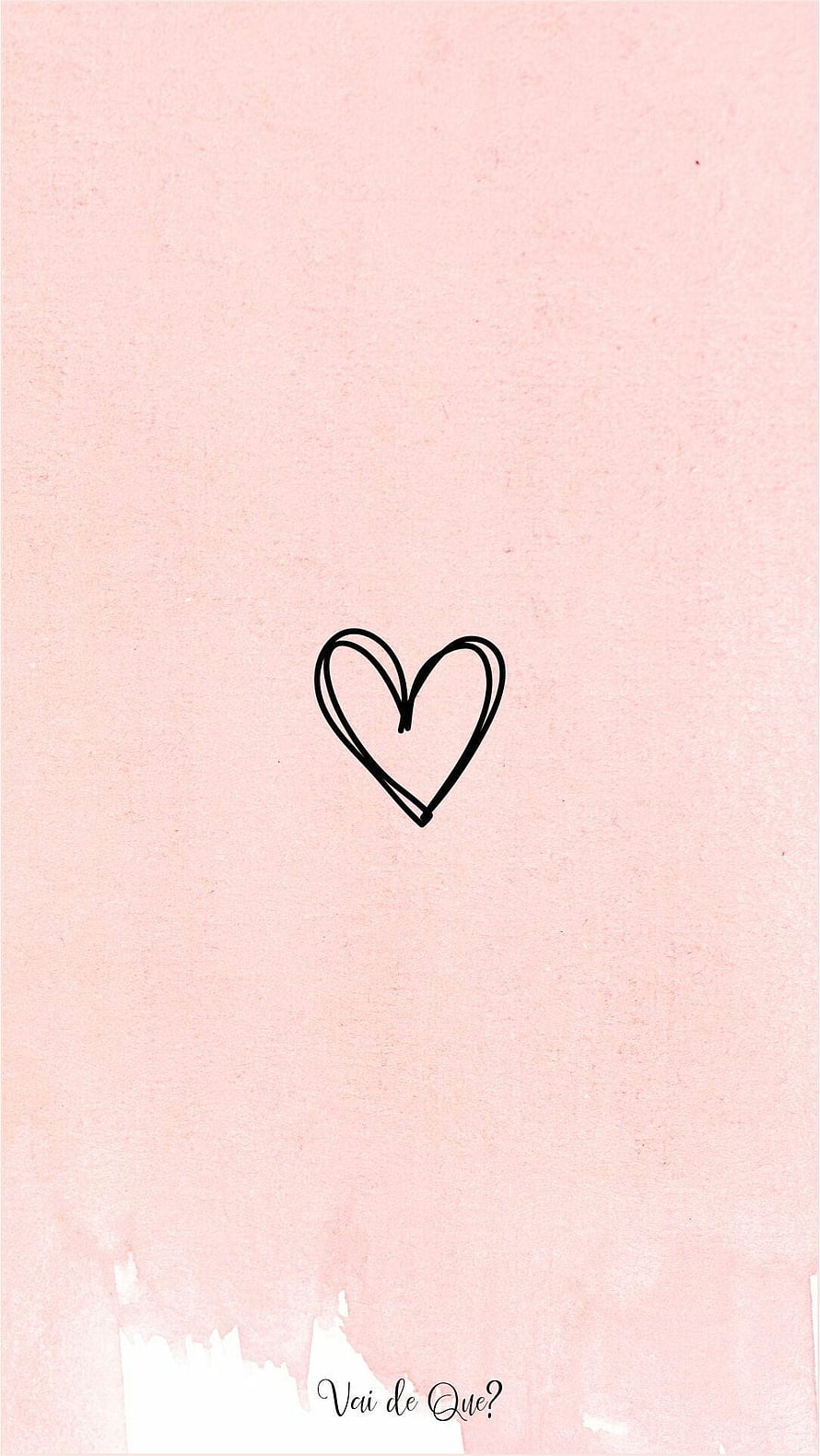 Minimalist Hand-Drawn Heart on Soft Pink Watercolor Background HD phone wallpaper