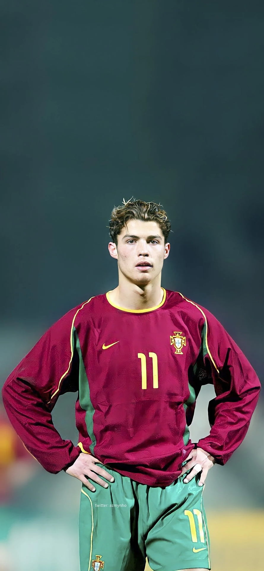 Young Cristiano Ronaldo in Portugal National Team Away Kit HD phone wallpaper