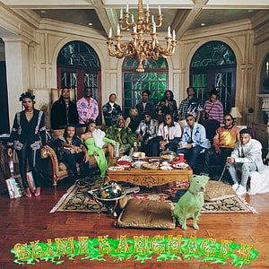 Slime Language 2 Album Cover Art Featuring Young Thug and Gunna in a Luxurious Mansion HD phone wallpaper