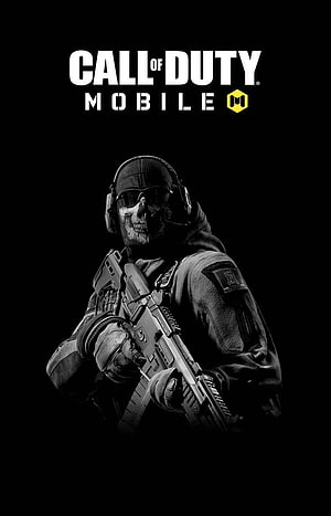 Ghost Operator from Call of Duty Mobile in Tactical Gear with Assault Rifle HD phone wallpaper