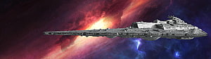 Star Wars Imperial Star Destroyer Cruiser Against Vibrant Red and Blue Nebula Space Background HD wallpaper