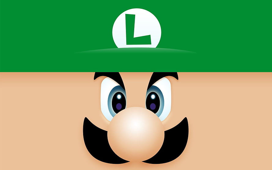 Luigi Face Close-Up Minimalist Green Hat and Mustache Vector Illustration HD wallpaper