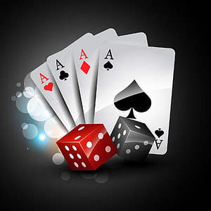 Four Aces and Dice Casino Gaming Vector Illustration HD phone wallpaper