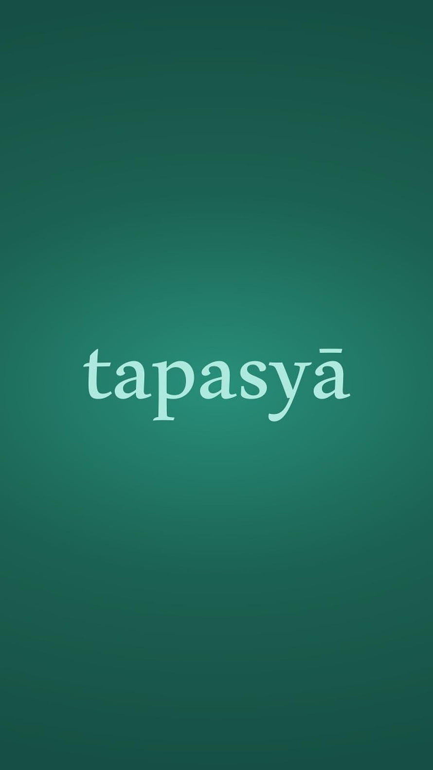Minimalist Tapasya Text on Deep Teal Gradient Background HD phone wallpaper