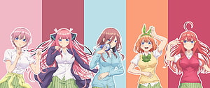 The Quintessential Quintuplets Five Sisters Group Portrait Anime Wallpaper HD wallpaper