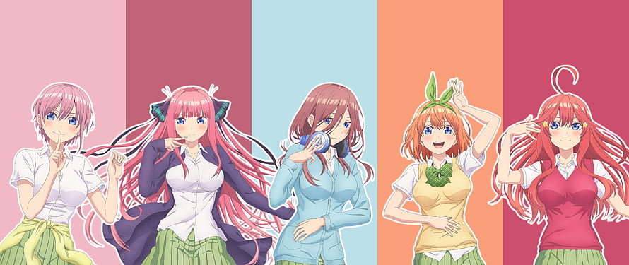 The Quintessential Quintuplets Five Sisters Group Portrait Anime Wallpaper HD wallpaper