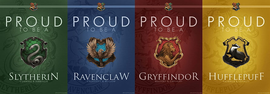 Harry Potter Hogwarts Houses Slytherin Ravenclaw Gryffindor Hufflepuff Crests HD wallpaper