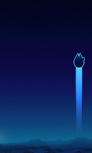 Star Wars TIE Fighter Ascending Through Starry Night Sky Minimalist Illustration HD phone wallpaper