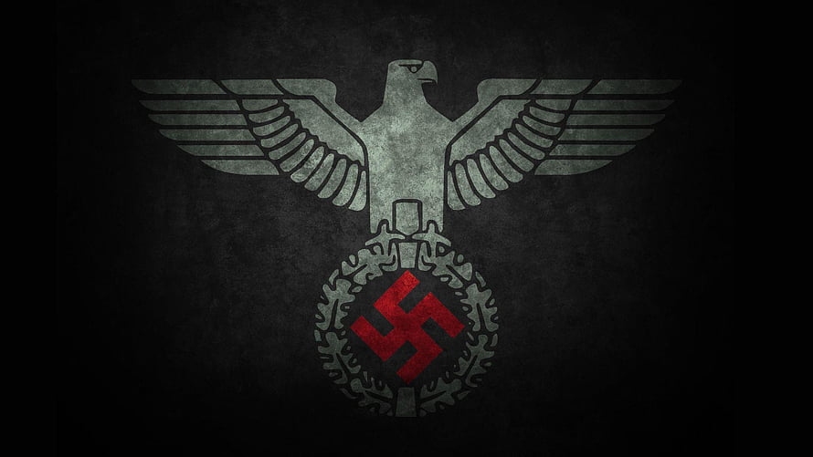 Nazi Germany Imperial Eagle Emblem with Swastika on Dark Textured Background HD wallpaper