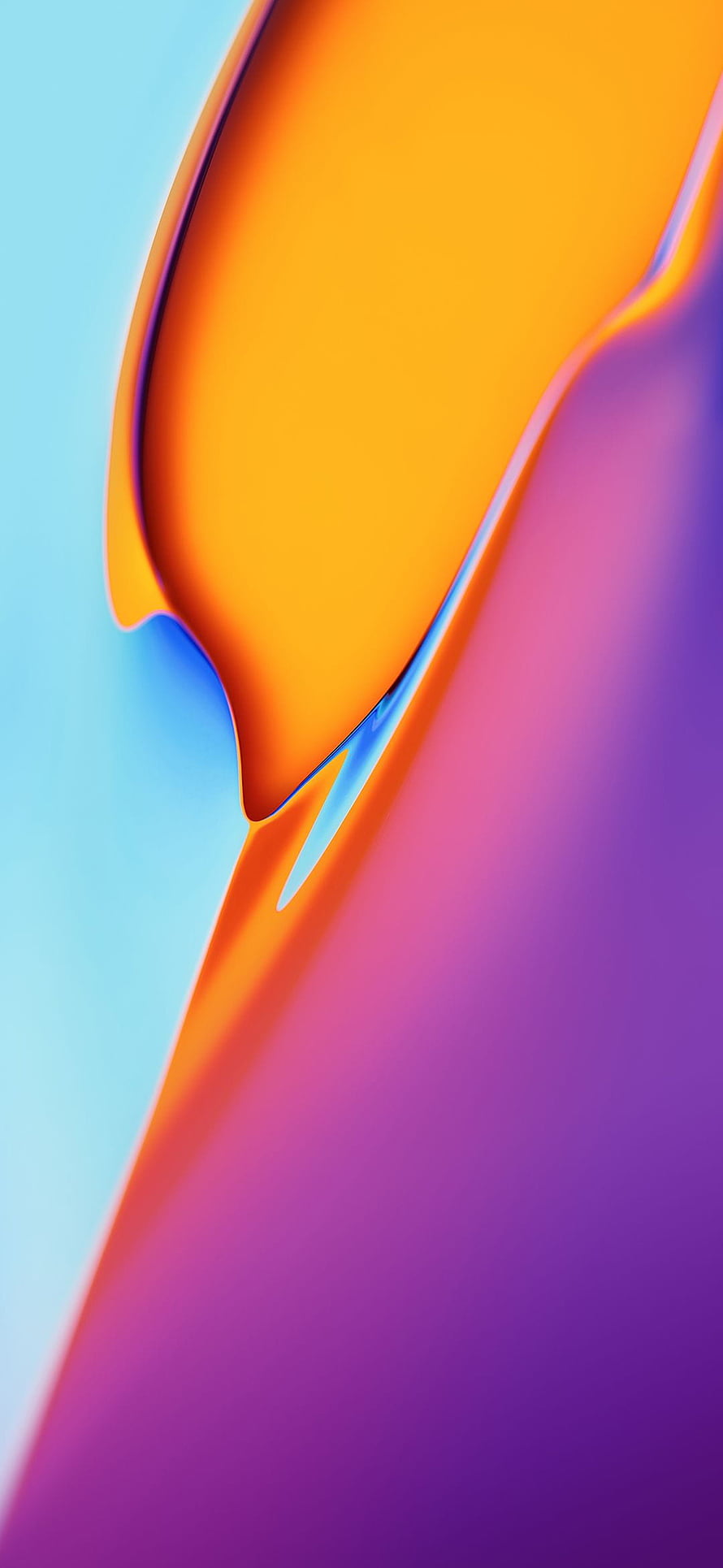 Vibrant Abstract Gradient with Smooth Orange Purple and Blue Curves HD phone wallpaper