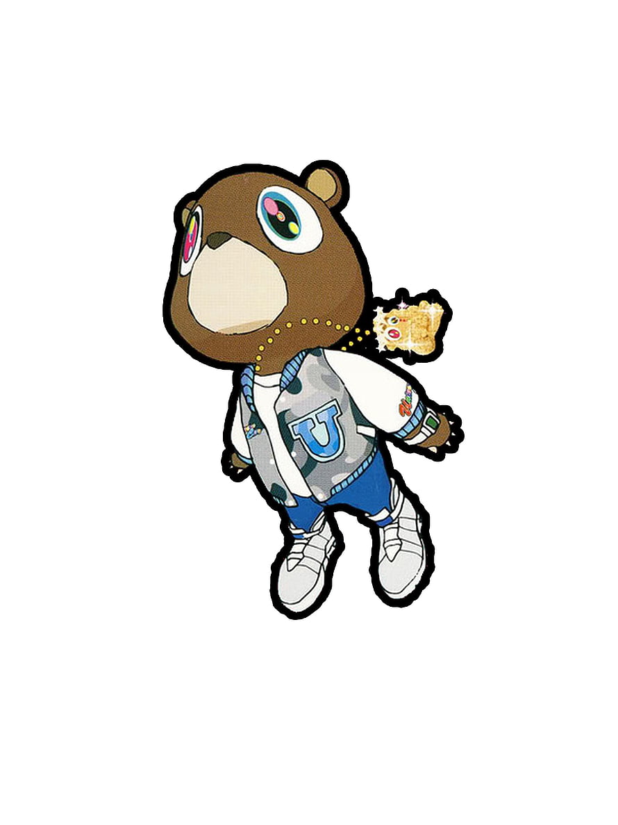 Kanye West Graduation Bear Cartoon Character in Streetwear Outfit HD phone wallpaper