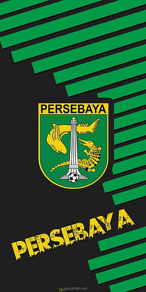 Persebaya Surabaya Official Club Crest and Logo on Green and Black Background HD phone wallpaper