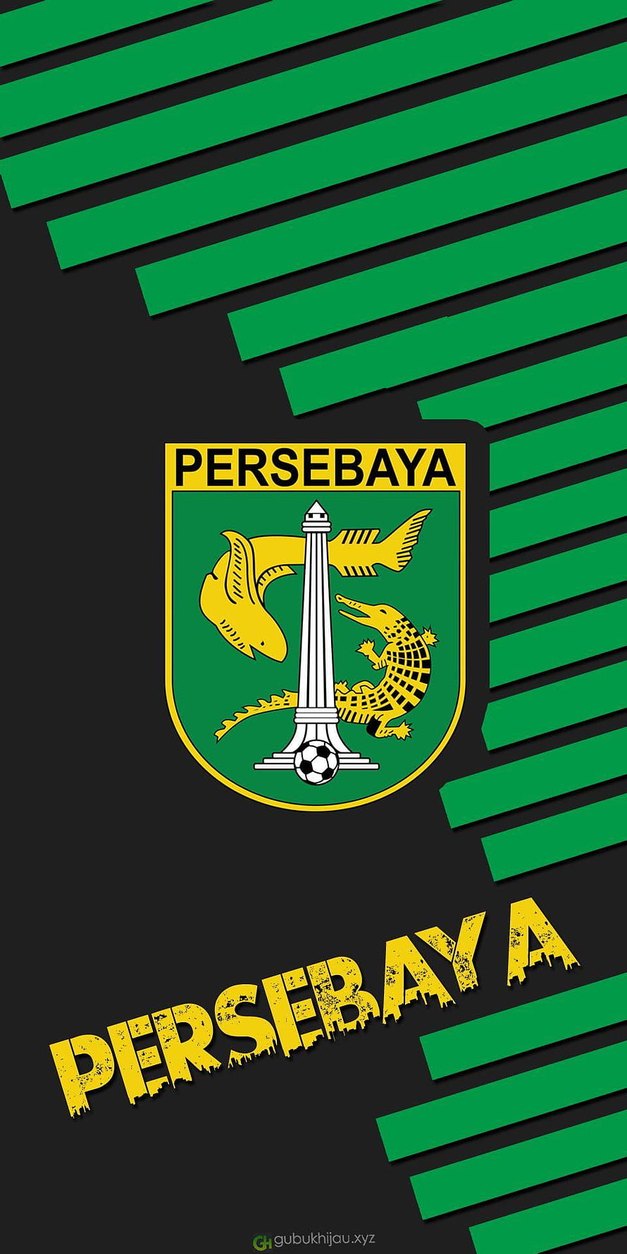 Persebaya Surabaya Official Club Crest and Logo on Green and Black Background HD phone wallpaper