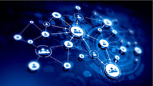 Digital Social Network Connectivity with Glowing User Icons and Data Connections HD wallpaper