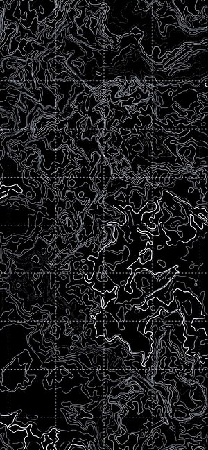 Monochrome Topographic Contour Map with Grid Overlay on Black Background HD phone wallpaper