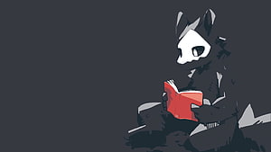 Puro from Changed reading a red book in a dark minimalist digital illustration HD wallpaper