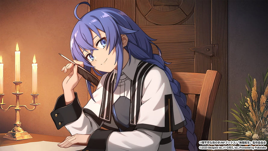 Roxy Migurdia Writing at a Desk with Candles in a Cozy Room HD wallpaper