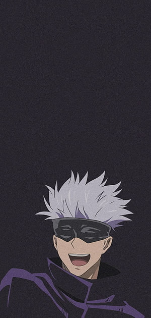 Gojo Satoru Jujutsu Kaisen Anime Character Portrait on Dark Background HD phone wallpaper