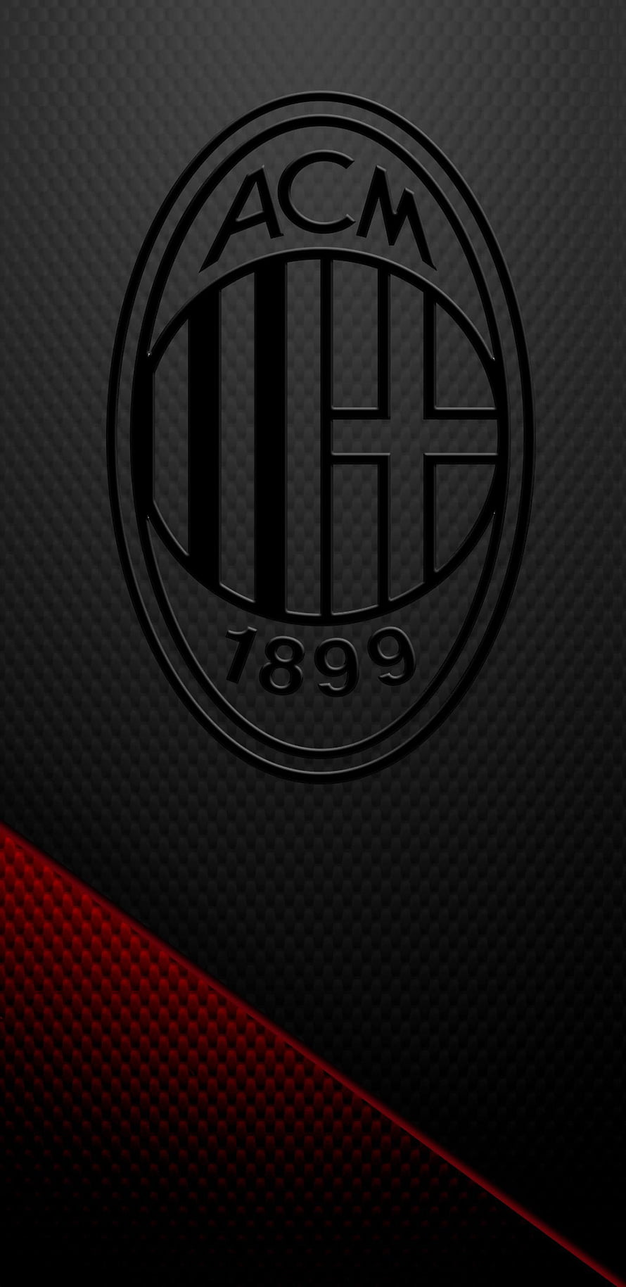 AC Milan Black Emblem with Red Diagonal Accent on Textured Background HD phone wallpaper