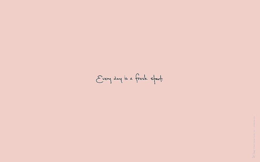 Minimalist Handwritten Quote on Soft Blush Pink Background HD wallpaper