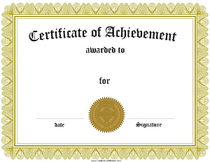 Elegant Gold Guilloche Certificate of Achievement Template with Seal and Signature Lines HD wallpaper