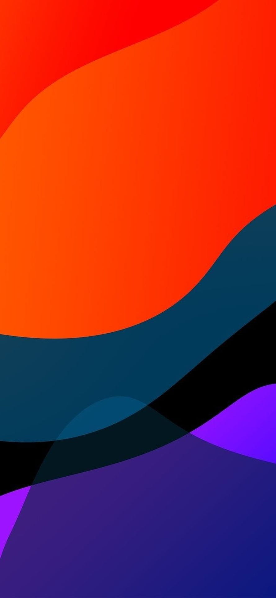 Vibrant Abstract Gradient Waves in Orange, Teal, and Purple for Minimalist Desktop HD phone wallpaper