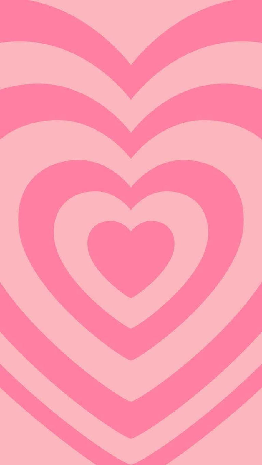 Preppy Aesthetic Concentric Heart Pattern in Soft Pink Tones HD phone wallpaper
