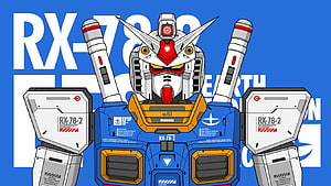 Gundam RX-78-2 Frontal Portrait with Blue and White Color Scheme HD wallpaper