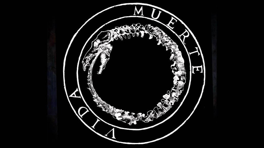 Canserbero Vida Muerte Circular Spine Emblem on Black Background HD wallpaper