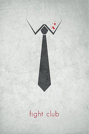 Fight Club Minimalist Tie and Blood Splatter Poster Art HD phone wallpaper