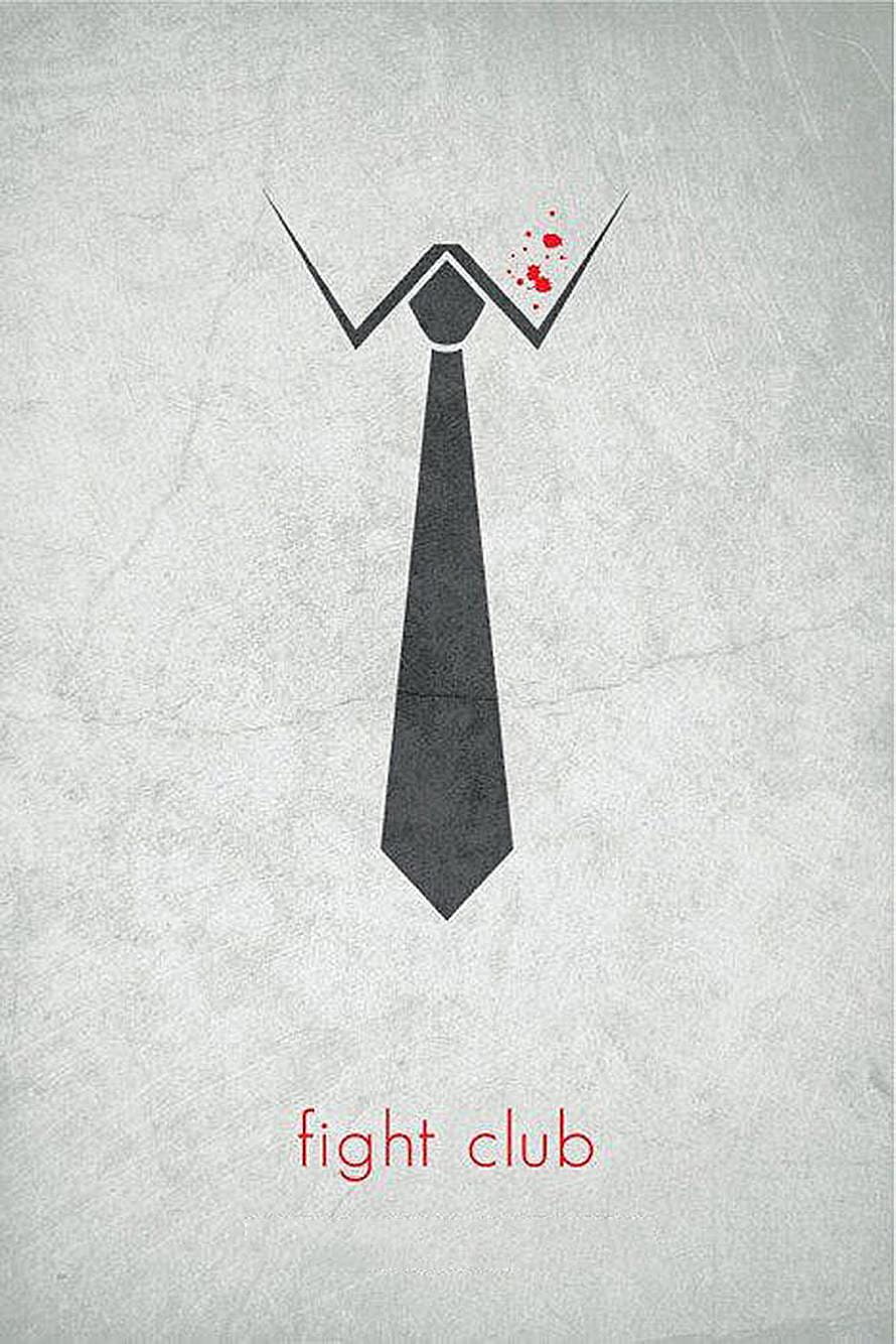 Fight Club Minimalist Tie and Blood Splatter Poster Art HD phone wallpaper
