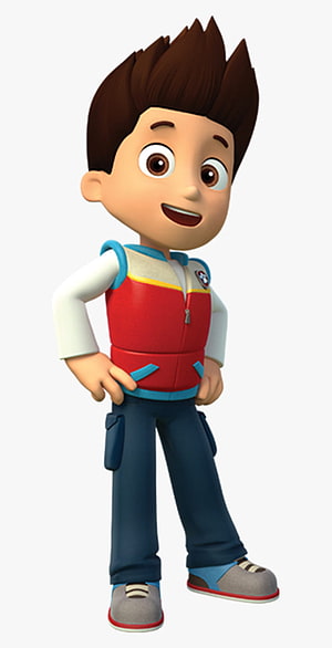 Ryder from Paw Patrol in red vest and blue pants standing pose HD phone wallpaper