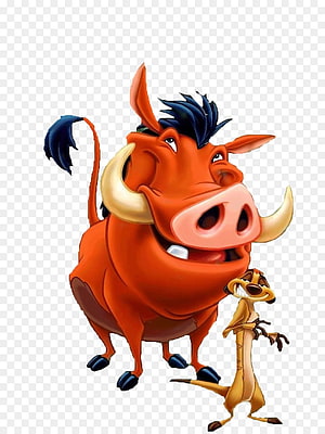 Timon and Pumbaa from The Lion King in a cheerful cartoon pose on a transparent background HD phone wallpaper