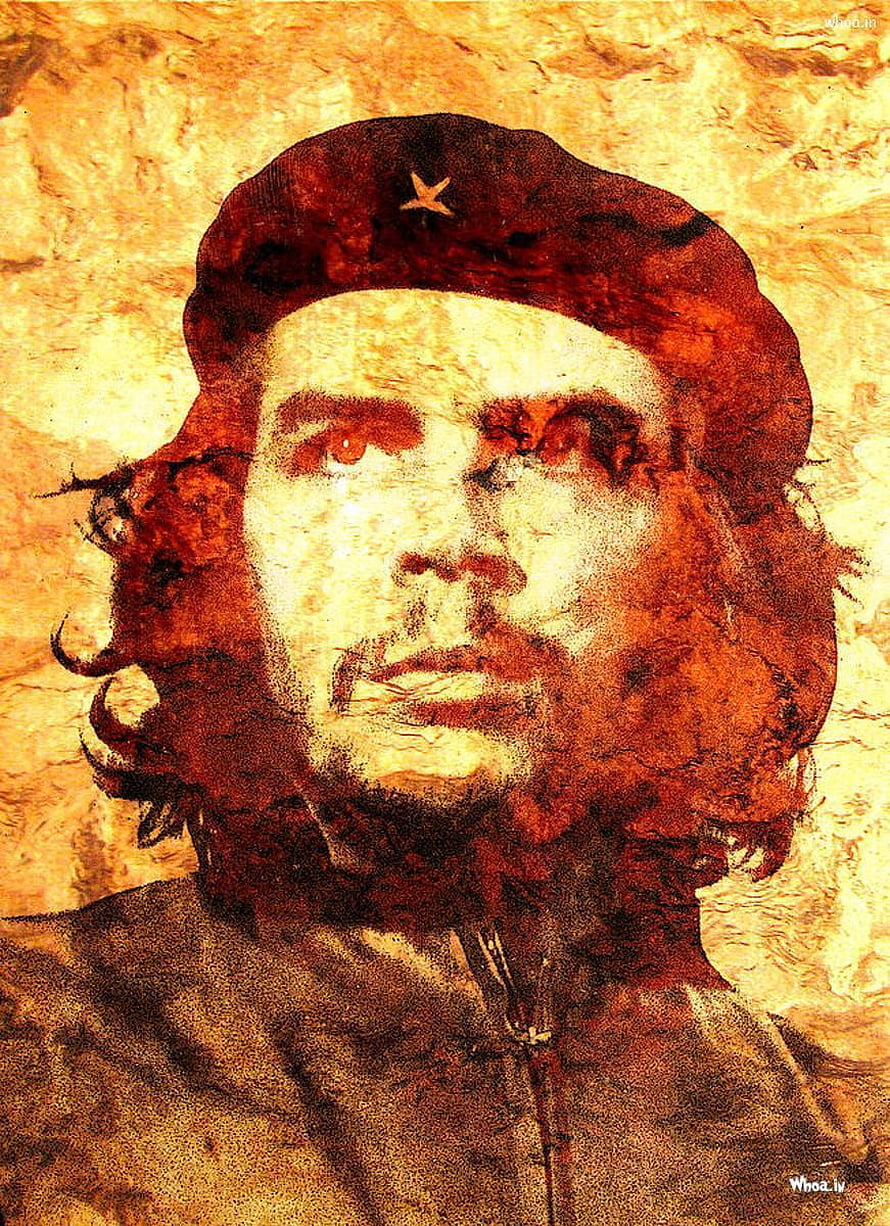 Che Guevara Portrait in Sepia Tones with Iconic Red Beret and Star Emblem HD phone wallpaper