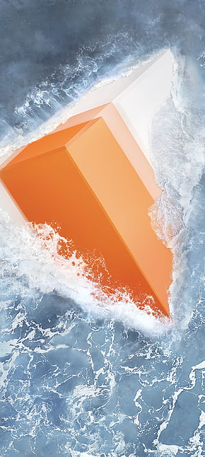 iQOO 10 Pro Orange Prism Crystal Abstract Ocean Wave Wallpaper HD phone wallpaper