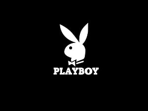 Playboy Bunny Logo White Icon on Black Background Minimalist Brand Mark HD wallpaper