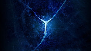 Lenovo Legion Glowing Y Logo on Dark Blue Cracked Ice Texture HD wallpaper