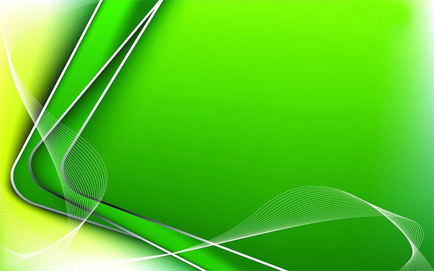 Vibrant Green Abstract Background with Flowing White Curves and Gradient Waves HD wallpaper