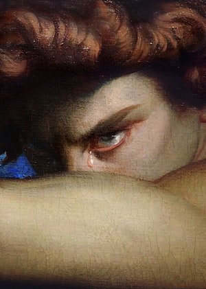 Alexandre Cabanel Oil Painting Detail of a Weeping Figure with Curly Hair HD phone wallpaper