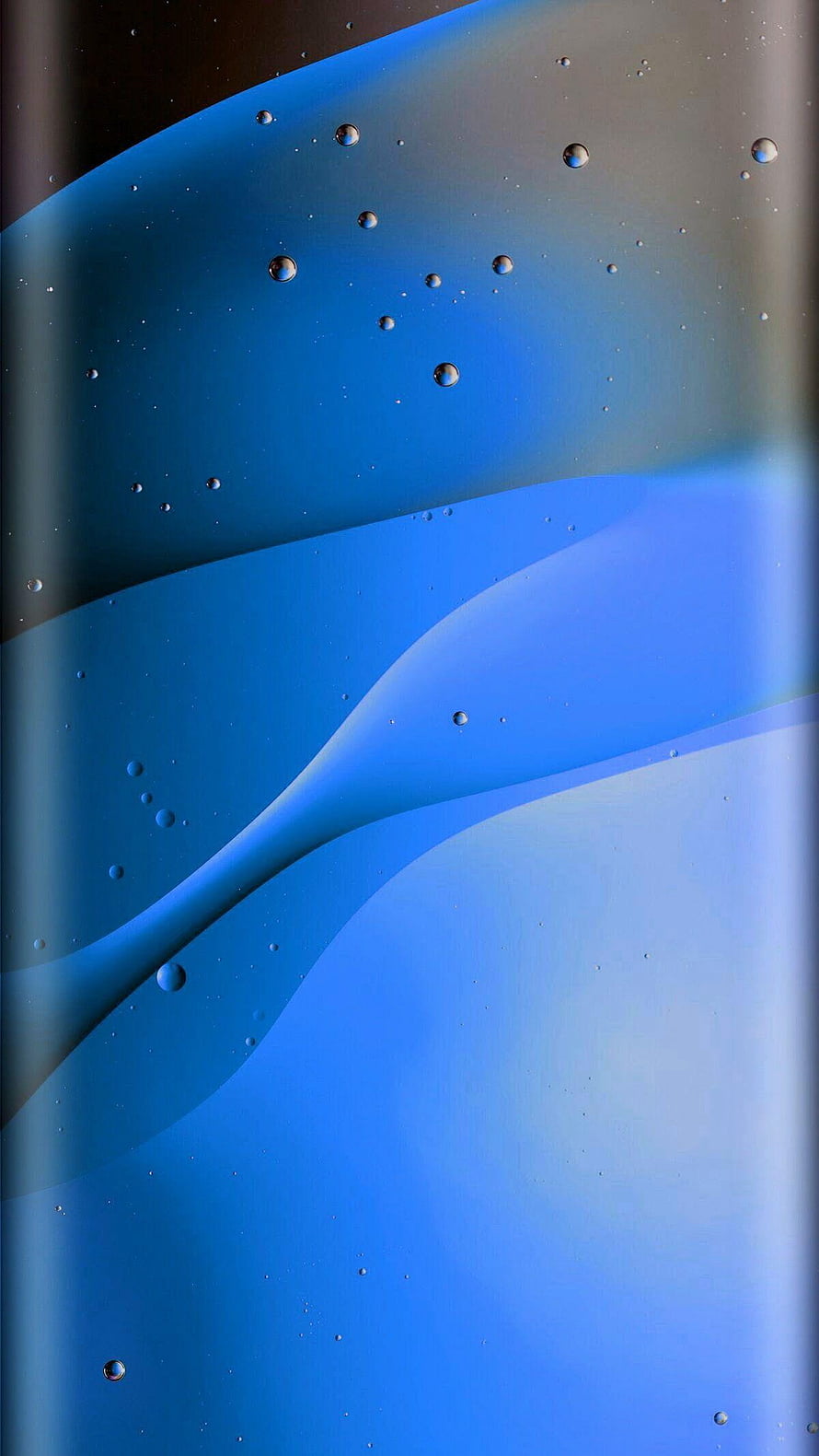 Abstract Blue Water Droplets on Curved Glass Surface with Soft Gradient Waves HD phone wallpaper
