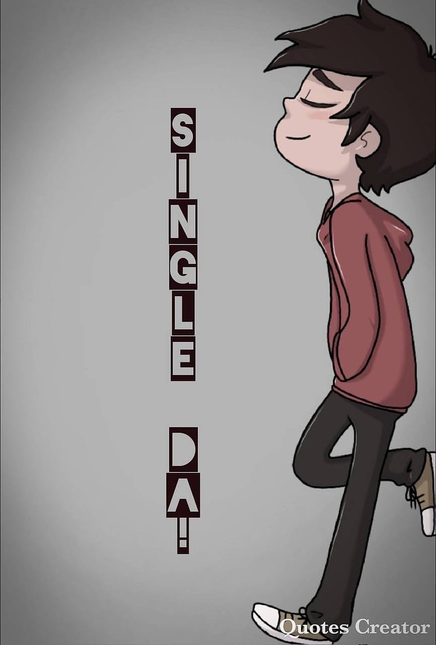 Cartoon Illustration of a Smiling Young Man Walking with Single Day Text HD phone wallpaper