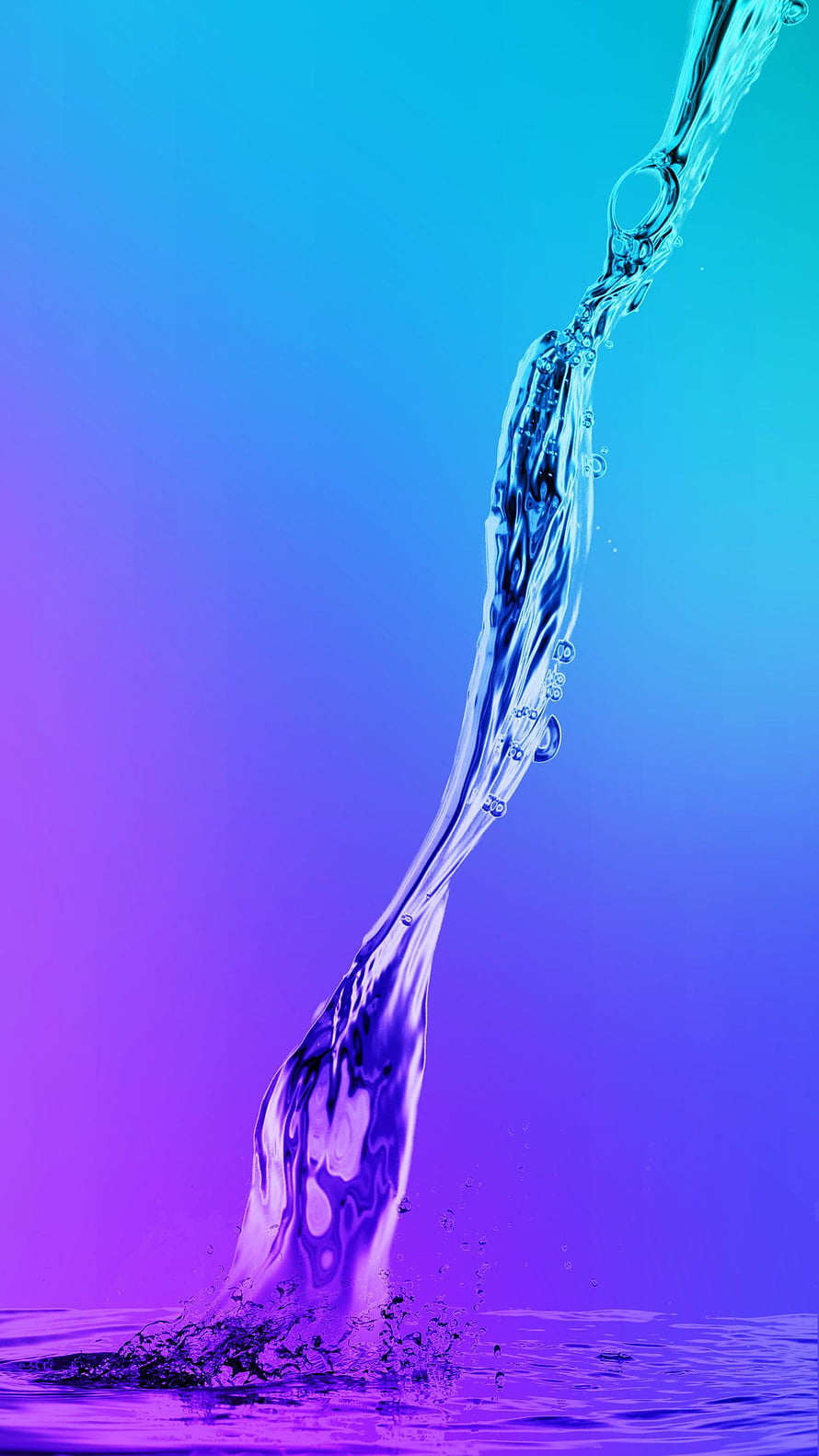 Vibrant Water Splash on Gradient Purple and Blue Background HD phone wallpaper