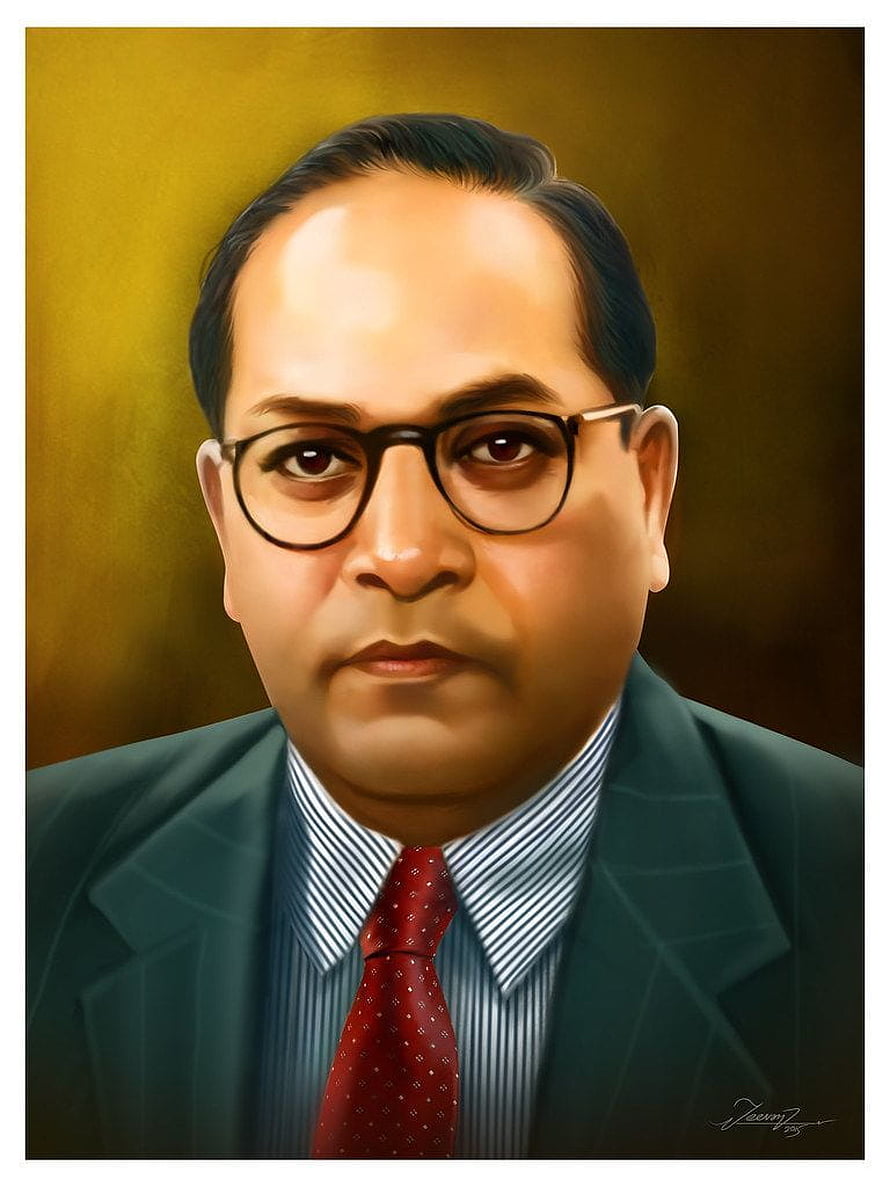 Bhimrao Ramji Ambedkar Digital Portrait in Formal Suit and Glasses HD phone wallpaper