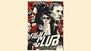 Fight Club Movie Poster Art Featuring Brad Pitt, Edward Norton, and Helena Bonham Carter HD wallpaper