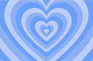 Concentric Blue Heart Pattern with Soft Gradient Tones and Minimalist Aesthetic Design HD wallpaper
