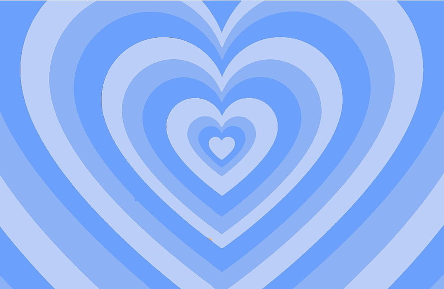 Concentric Blue Heart Pattern with Soft Gradient Tones and Minimalist Aesthetic Design HD wallpaper