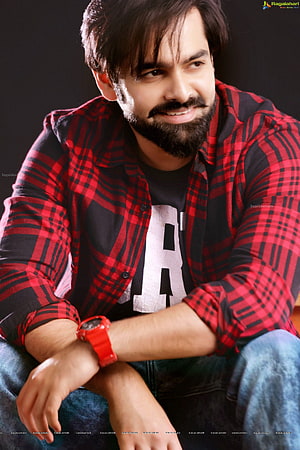 Ram Pothineni in Red Plaid Shirt and Black T-Shirt with Red Watch HD phone wallpaper